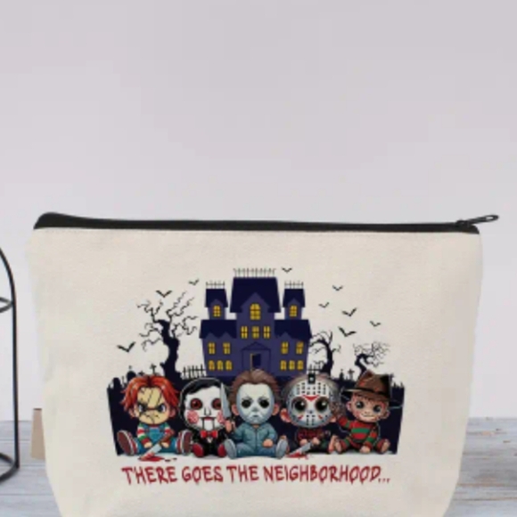 Horror-Themed Cosmetic Bag - White - Picture 1 of 3